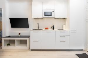 A kitchen or kitchenette at Santa Marina Apartamentuak Zarautz