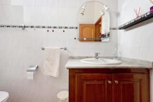 une salle de bain avec un lavabo et un miroir dans l'établissement Casa El Cardon B2, à Buenavista del Norte