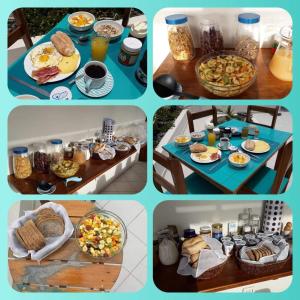 a collage of four pictures of food on a table at B&B Sereia Azul Boa Vista in Sal Rei