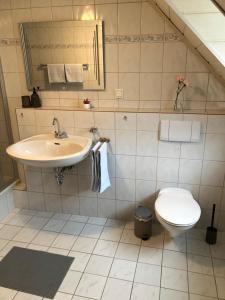 Koupelna v ubytování Moselferienhaus Porten + 17 fotografií