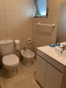 a bathroom with a toilet and a sink at Casa do Bairro Alto in Cerva