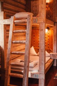 1 coppia di letti a castello in una cabina di Sunny Nights Homestead Historic House a Gataučiai