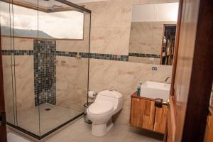 Koupelna v ubytování Hotel Santa Laura