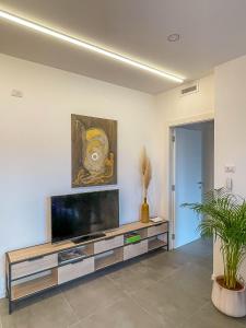 TV a/nebo společenská místnost v ubytování La Serena - Apartment in Malcesine + 17 fotografií