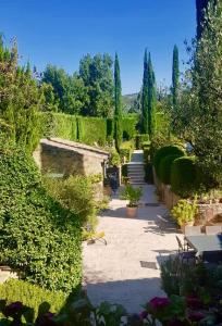 ヴェゾン・ラ・ロメーヌにあるB&B Contemporain Le Jardinの茂みの庭園
