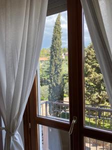 a window with a view of a tree at UNIQUE ROOMS in Verona