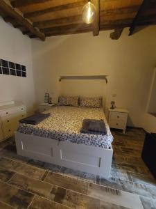 1 dormitorio con 1 cama grande en una habitación en la stanza di Robi, en Rio Marina