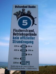 Ein Zertifikat, Auszeichnung, Logo oder anderes Dokument, das in der Unterkunft Ferienwohnung Baabe ausgestellt ist