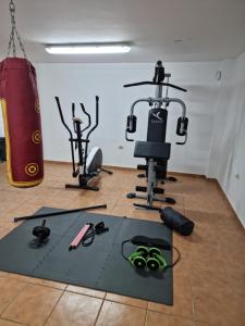 a room with a gym equipment on the floor at VILLA GAELCA in Arona