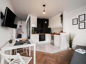 Kuchyň nebo kuchyňský kout v ubytování Coco Apartments Kołobrzeska 42