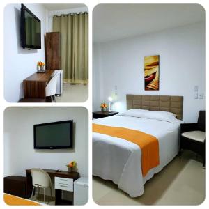 Tempat tidur dalam kamar di Hotel Bellavista