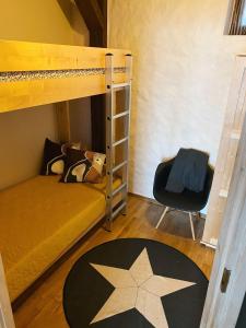 A bunk bed or bunk beds in a room at Kolme Venna Villa