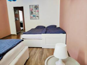 Postel nebo postele na pokoji v ubytování Apartmán Domov Děčín