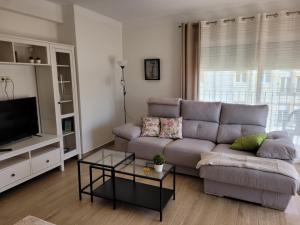 sala de estar con sofá y TV en Marbella Centro en Marbella