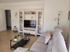 sala de estar con sofá y TV en Marbella Centro en Marbella