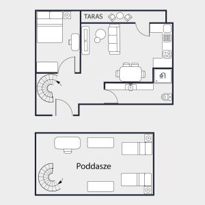 Majoituspaikan Katowicka Premium Apartment pohjapiirros