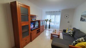 TV a/nebo společenská místnost v ubytování Os Castelos Playa de Covas