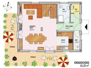 Půdorys ubytování Ferienhaus Lucia