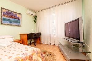 TV a/nebo společenská místnost v ubytování Elektromash Hotel