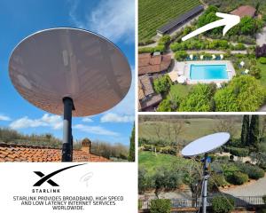 a collage of four pictures of a satellite at Agriturismo Tontenano in Bucine