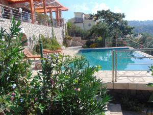 a villa with a swimming pool and a house at Vila Vito in Dobra Voda