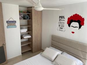 Postel nebo postele na pokoji v ubytování Hermoso conjunto residencial con piscina! + 16 fotografií