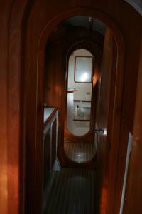 an open door to a room on a ship at On Y Va , Delightful 3 bedroom catarmaran, with skipper in Marmaris