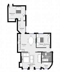 Půdorys ubytování Deeside Snugs Apartments