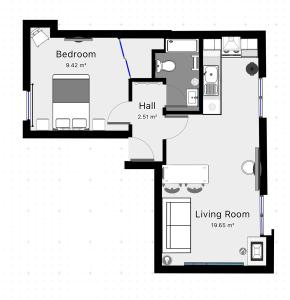 Půdorys ubytování Deeside Snugs Apartments