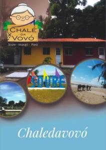 a pair of glasses with a picture of a beach at Chalé da Vovó in Soure