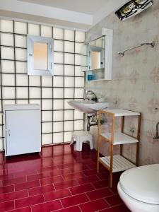 a bathroom with a sink and a toilet at Relax sul Lago Maggiore, pool&sauna in Muralto