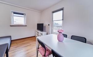 TV a/nebo společenská místnost v ubytování Domki Nad Stawami Apartament