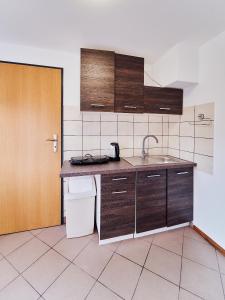 Kuchyň nebo kuchyňský kout v ubytování Domki Nad Stawami Apartament