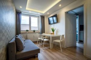 Televízia a/alebo spoločenská miestnosť v ubytovaní Ideal Apartments Grobla