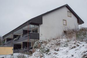 una casa en la cima de una colina nevada en Apartment - Am Bergelchen 66-B Winterberg-Niedersfeld 'Mountainside', en Winterberg