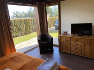 TV a/nebo společenská místnost v ubytování MAGNET - private chalet