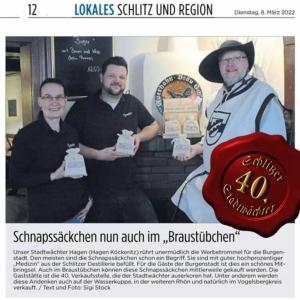 Certifikát, hodnocení, plakát nebo jiný dokument vystavený v ubytování Gaststätte Braustübchen