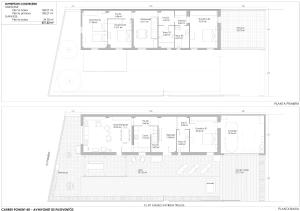 a floor plan of a building with diagrams of it at Escape to a spacious retreat with garden in Avinyonet de Puigventós