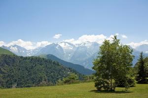 a mountain range with trees and mountains at Le Pic Blanc in L'Alpe-d'Huez
