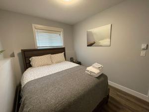 Un pat sau paturi într-o cameră la Hamm Suite