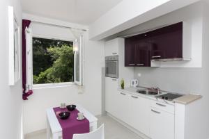 Kuchyň nebo kuchyňský kout v ubytování Apartments Posta