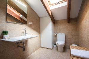 une salle de bain avec un lavabo et des toilettes dans l'établissement Apartamentos La Xerea, à Valence