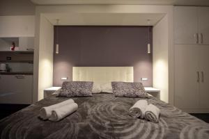 Luxury rooms Beach Mediteran客房内的一张或多张床位