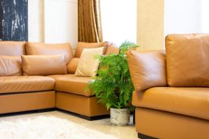 a living room with a couch and a potted plant at GuestReady - Extravagant 2BR Apt in London in London