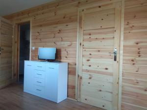 Telewizja i/lub zestaw kina domowego w obiekcie Domki Jastrzębia Mazury