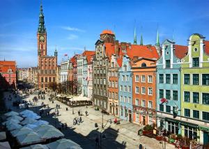 Výhľad na mesto Gdansk alebo výhľad na mesto priamo z apartmánu