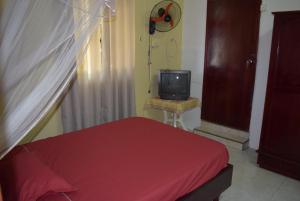 Televisyen dan/atau pusat hiburan di Mauri holidays 'Budgeted Apartment'