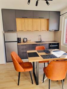 Kuchyň nebo kuchyňský kout v ubytování OM Apartment