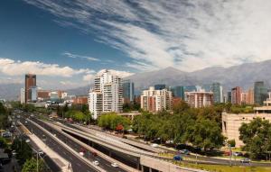 Utsikt over Santiago, enten fra hotellet eller fra et annet sted