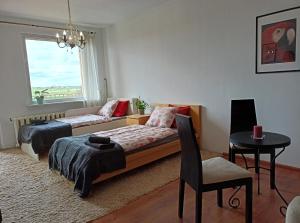 Postel nebo postele na pokoji v ubytování Przytulny pokój blisko autostrady S3 i 6 min od Rynku